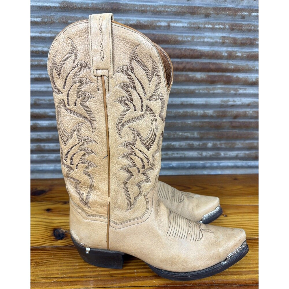 Dan Post Handcrafted Leather Comfort Men's Khaki Tan Roughies Boots Size 9.5D